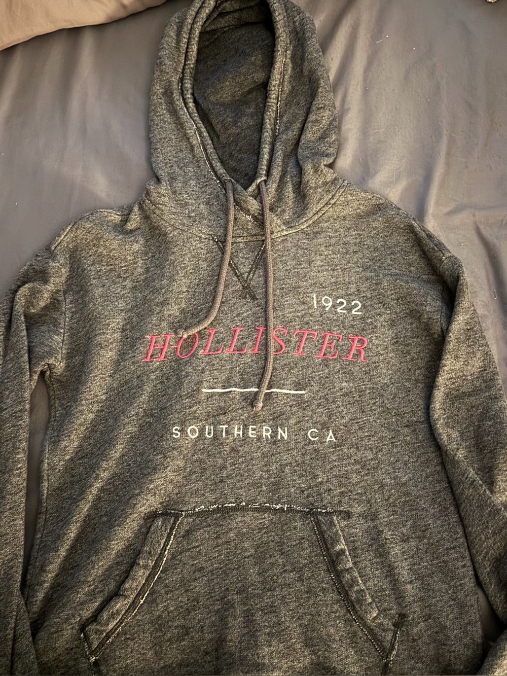 Hollister Gray Hoodie with Pink Logo